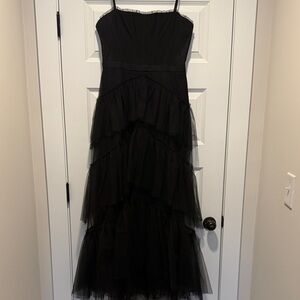 BCBGMaxAzria Black Strapless Maxi Dress